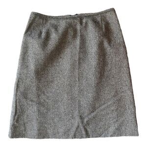 Eddie Bauer Sz 6 Brown Tweed Wool Polyester Silk Knee Length Skirt EUC Workwear